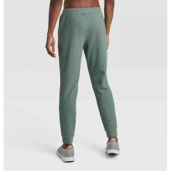 Men's Textured Fleece Joggers - All in Motion Dark Green XXL - Picture 2 of 6